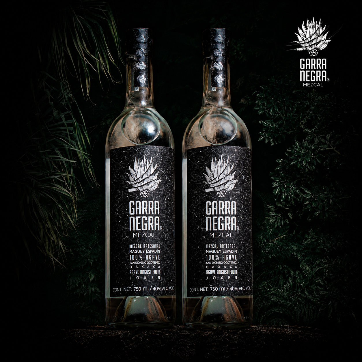 Mezcal artesanal Garra Negra joven espadín 750 ml — Pack 2 botellas